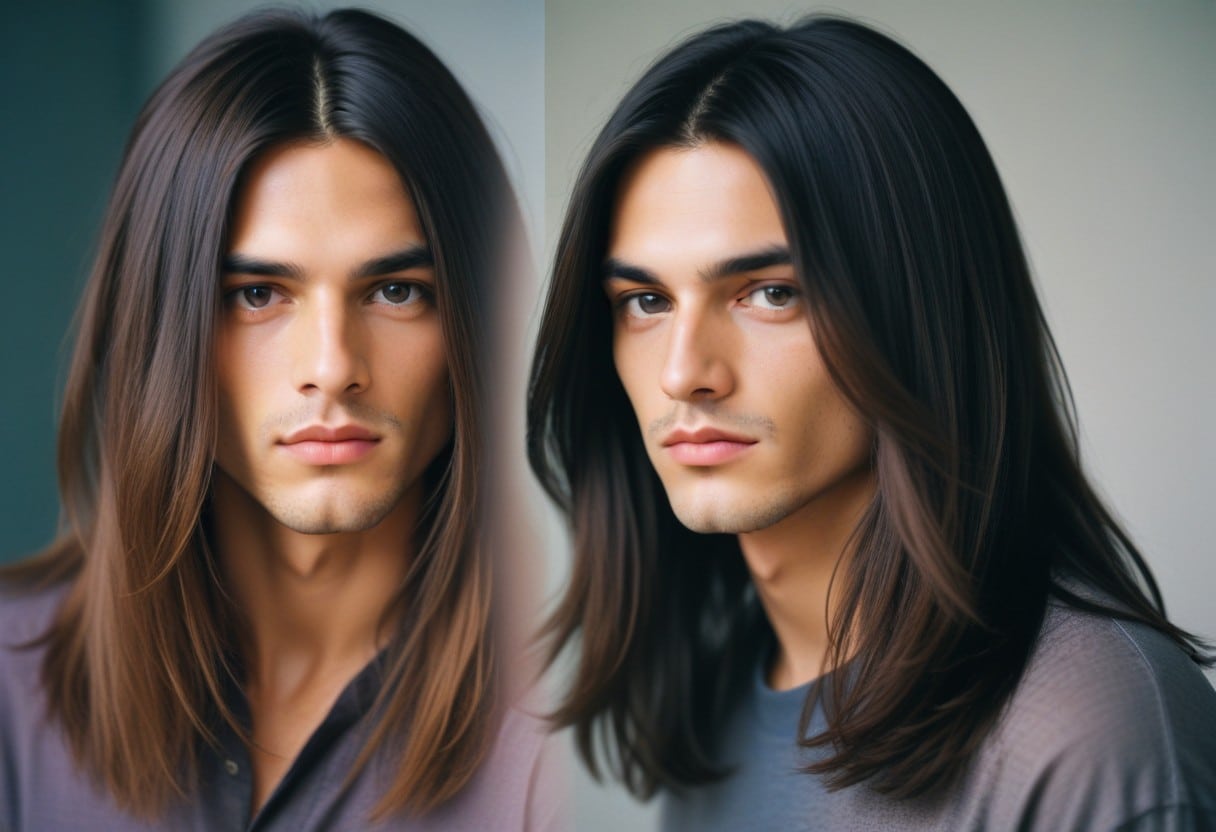 An Image illustrating The Allure of Straight Hair to Men