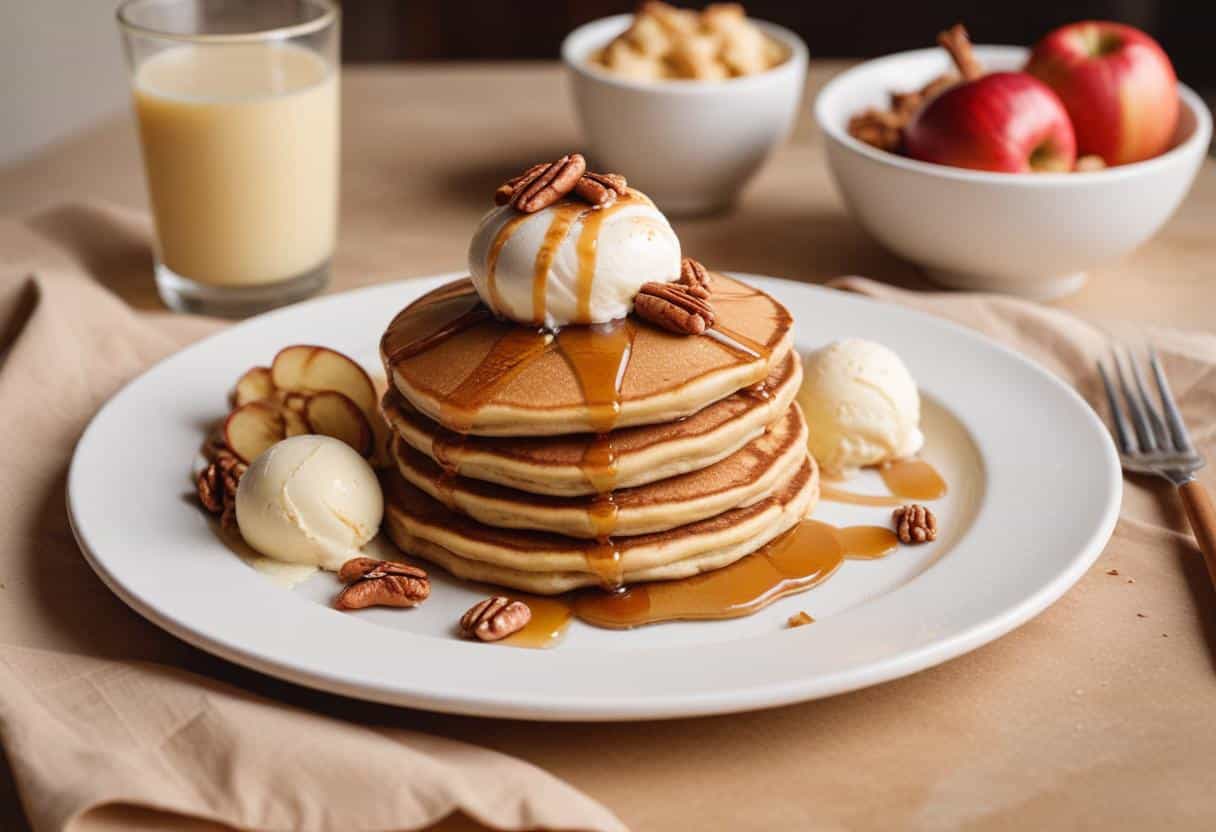 Indulge in the delightful flavors of Apple (Μηλε) Cinnamon Pancakes: